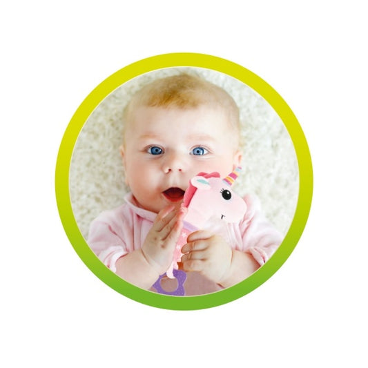 Baby Skallra & Bitleksak – Enhörning med pip