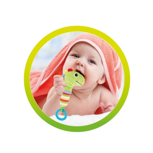 Baby Skallra & Bitleksak med Pip – Dinosaurie