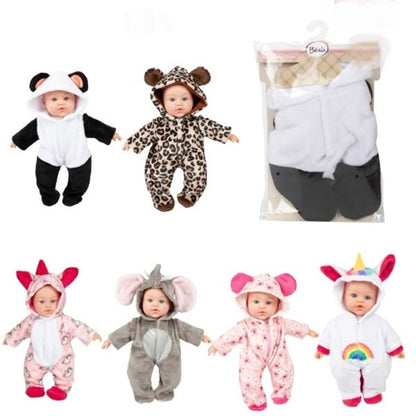 Dockkläder Onesie – Djurdräkter för 40 cm docka