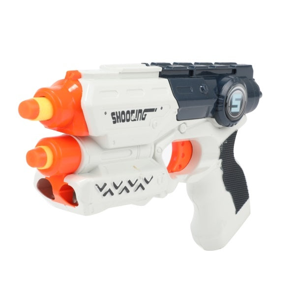 Foam Strikex Pistol – Vit (inkl. 5 pilar)