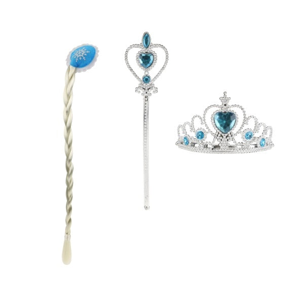 Isprinsessa set – med fläta, trollstav och tiara