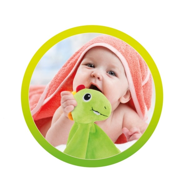 Baby Snuttefilt med Skallra – Dinosaurie