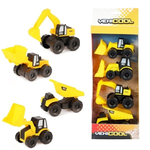 VEHICOOL Byggfordon – Set med 4 fordon