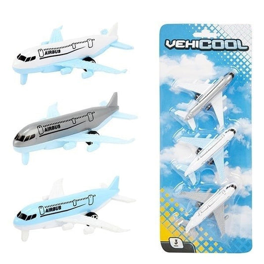 VEHICOOL Flygplansset – 3-pack jetplan (8,5 cm)